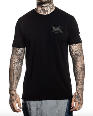 Vue de face tee shirt Lincoln Sullen CLothing Noir